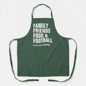 Tablier Famille amis nourriture et football vert Thanksgiv (Recto)