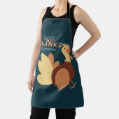 Tablier Famille Bleu & Brown Donner Merci Citation Turquie (Insitu)