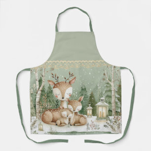 Tablier Famille de cerfs de la forêt boisée