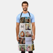 Tablier Famille de cool monogramme moderne 16 photo collag (Porté)