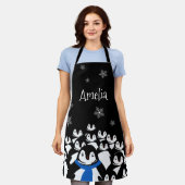 Tablier Famille de pingouins personnalisée (Porté)