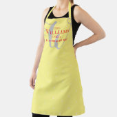 Tablier Famille élégante Monogramme jaune clair (Insitu)