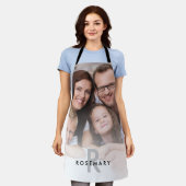 Tablier Famille Photo Superposition Monogramme Nom initial (Porté)