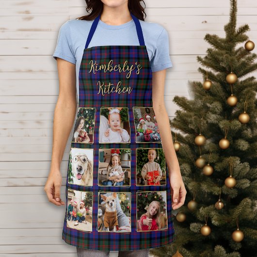Tablier Family Christmas Plaid Personalized Photo Collage