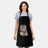 Tablier Fantaisie Galaxy Chemise de chat _ Space Cat Eat P (Porté)