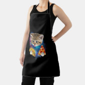 Tablier Fantaisie Galaxy Chemise de chat _ Space Cat Eat P (Insitu)