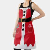 Tablier Fantaisie rouge noir hiver Noël costume du Père No (Insitu)