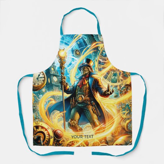 Tablier Fantasy Cute Steampunk Time Wizard (Recto)