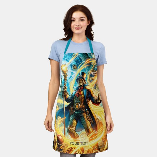 Tablier Fantasy Cute Steampunk Time Wizard (Porté)