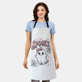 Tablier Fantôme Mignon Effrayant Design de Chemise Hallowe (Porté)