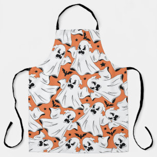 Tablier fantômes d'Halloween : texture textile vintage.