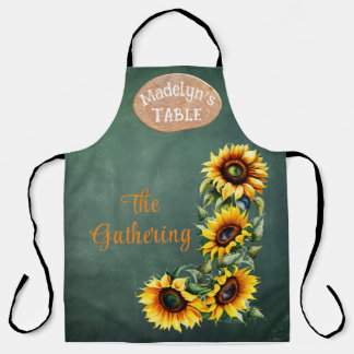 Tablier Farmhouse moderne Sunflower Botanique Personnalisé