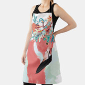 Tablier Fashion illustration with drawn pink flamingoflami (Insitu)