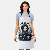 Tablier Faucheur Chibi encapuchonné Halloween - Fan Dark W (Porté)