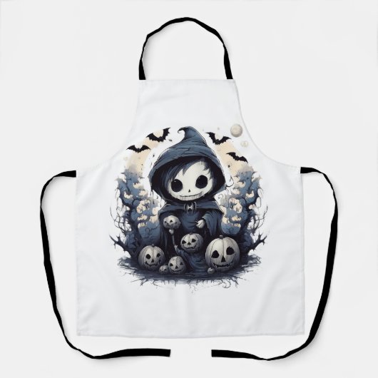 Tablier Faucheur Chibi encapuchonné Halloween - Fan Dark W (Recto)