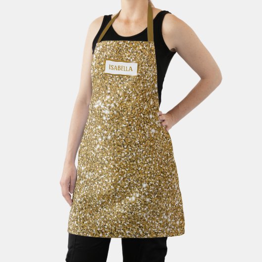 Tablier Faux Golden Yellow Parties scintillant Texture Loo (Insitu)