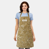 Tablier Faux Golden Yellow Parties scintillant Texture Loo (Porté)