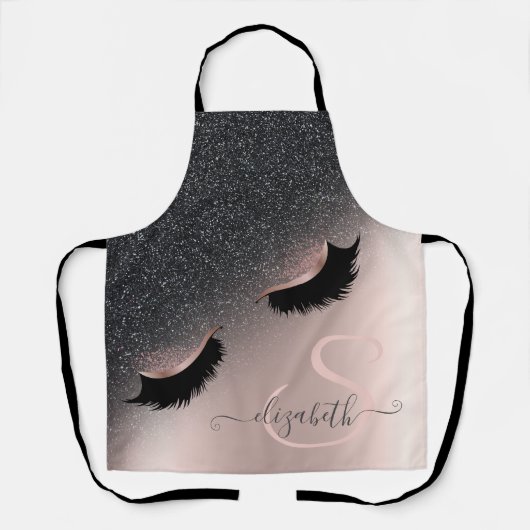 Tablier Faux Lashes Black Parties scintillant Ombre Rose G (Recto)