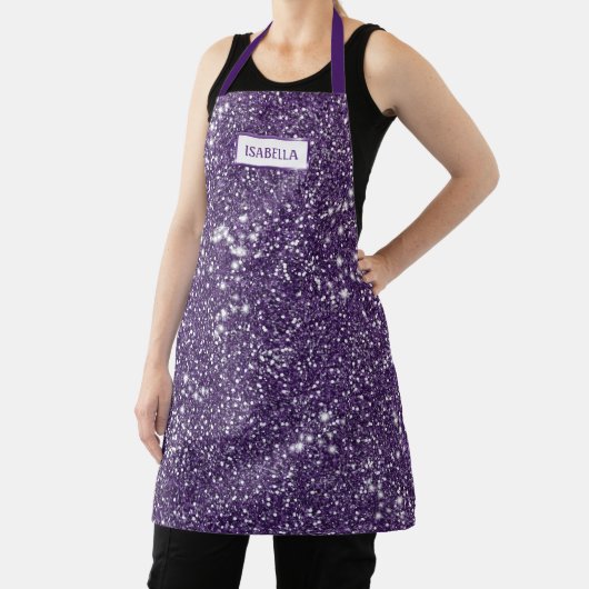 Tablier Faux Parties scintillant violet texture Look Avec (Insitu)