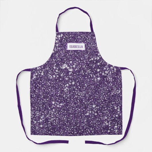 Tablier Faux Parties scintillant violet texture Look Avec  (Recto)