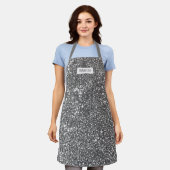 Tablier Faux Silver Parties scintillant Texture Look & Cus (Porté)