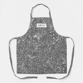 Tablier Faux Silver Parties scintillant Texture Look & Cus (Recto)