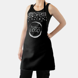 Tablier Faux strass brillants Logo d'entreprise Noir