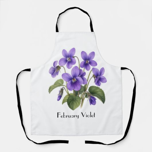 Tablier February Violet Flowers  (Recto)