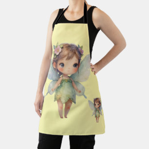 Tablier Fée de la Forêt Enchantée : lutin vert pastel