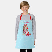 Tablier Fée de Noël mignonne sur bleu clair (Porté)