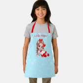 Tablier Fée de Noël mignonne sur bleu clair (Insitu)