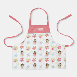 Tablier Fées de papillon mignonne Fleur Nom Fille Rose Bla