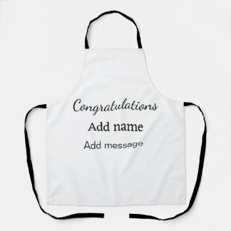Tablier Félicitations ajouter un message de nom simple dip
