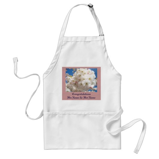 Tablier Félicitations Mariage Son nom et son nom apron (Devant)