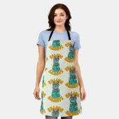 Tablier Feline Super Hippie Chat amusant Toon Art (Porté)