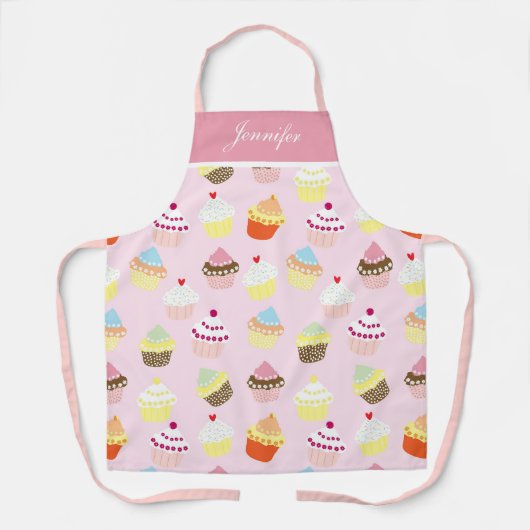 Tablier féminin rose sur mesure (Recto)