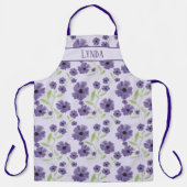 Tablier Feminine violet vert Floral Art de cuisine (Recto)