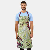 Tablier Femme à marguerite - Mucha daisy textile repro (Porté)