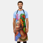 Tablier Femme africaine avec cire tissu traditionnel (Porté)