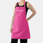 Tablier Femme Magenta Hot Pink Script Monogramme Chef (Insitu)
