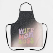 Tablier Femme Maman Boss Black Parties scintillant Ombre R (Recto)