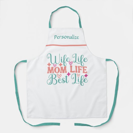 Tablier Femme Maman Meilleure vie Cadeau pour Maman Cuisin (Recto)