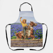 Tablier Femme Occidentale vintage À L'Escapade Du Cheval ( (Recto)