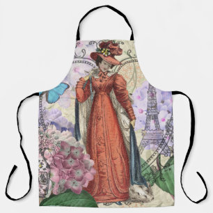 Tablier Femme victorienne à la mode rouge colorée