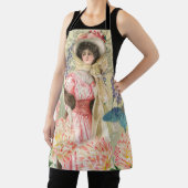 Tablier Femme victorienne florale rose Régence (Insitu)