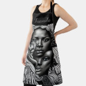 Tablier Femmes afro-américaines Abstraites noires et blanc (Insitu)