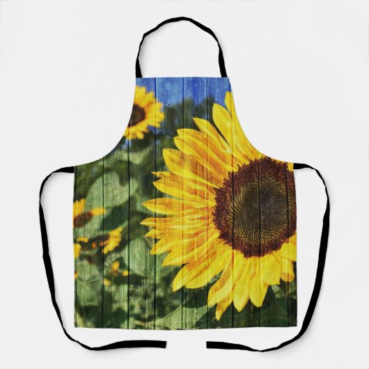 Tablier Fence painted de Sunflowers (Recto)