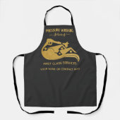 Tablier Fenêtre de lavage à pression noire et or (Recto)