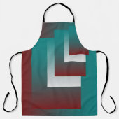 Tablier Fenêtres en blanc bordeaux turquoise (Recto)