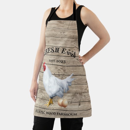 Tablier Ferme de poulets Bois texture Œufs rustiques (Insitu)